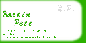 martin pete business card